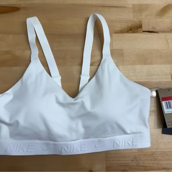 Nike Indy Medium Support Women's Padded Adjustable Sports Bra White NWT Sz L - Picture 7 of 9